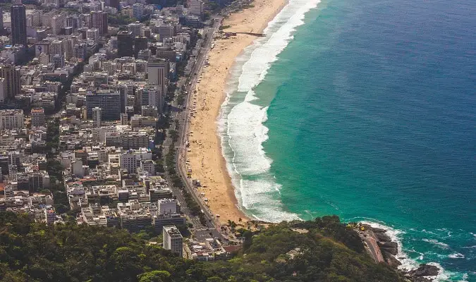 Aerial view of the beach 